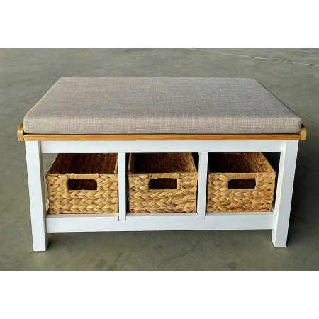 385245 : Băng Ghế Dài Lót Nệm + 3 Hộp Lục Bình Đang Lưu Trữ